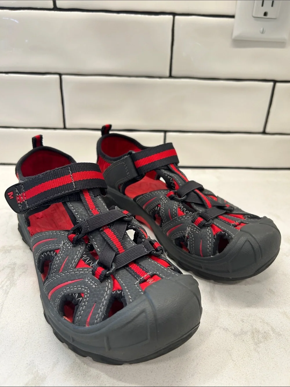 Merrell Hydro Outdoor Adjustable Leather‎ Sandal Boys Size 3W